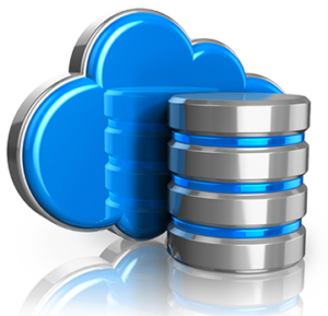 Stack of computer discs with cloud behind it signifying the cloud backup services offered by Adirondack Website Design.