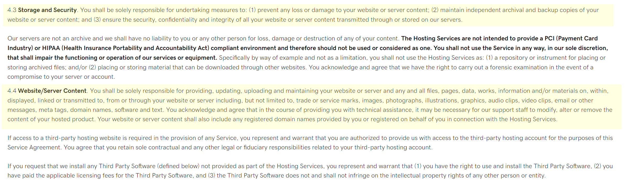 Adirondack Website Developer Backup and Maintenance GoDaddy Hosting Policy