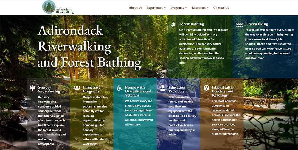 Adirondack Riverwalking and Forest Bathing Saranac Lake